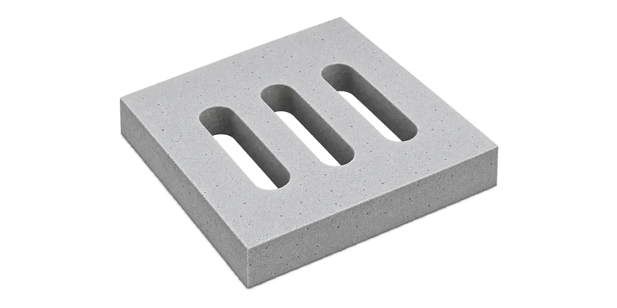 Precast concrete drain cover slab, 300 x 300 mm, with 3 drainage slots
