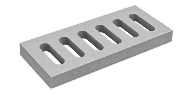 Precast concrete drain cover slab, 700 x 450 mm, with 6 drainage slots